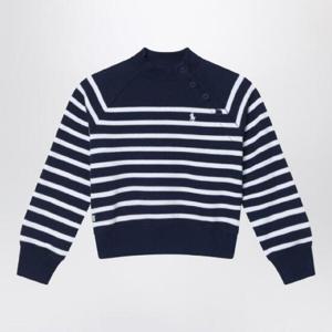 POLO RALPH LAUREN Navy blue sweatshirt with white stripes 313957741CO/Q_POLOR-NW