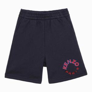 KENZO 로고가 있는 네이비 블루 코튼 반바지 K60318-ACO/XG_KENZO-84A