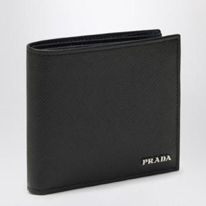 PRADA 로고가 있는 블랙/블루 사피아노 지갑 2MO5132FPJ/XH_PRADA-F0G52