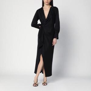 SIMKHAI 검은색 새틴 소재의 탈리타 드레스 SI-1058-QPL/Q_SIMKH-BLK