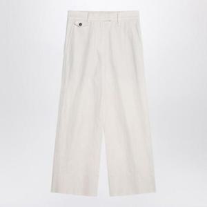 BRUNELLO CUCINELLI Ivory trousers in cotton and linen ML145P8833CO/Q_CUCIN-C9002