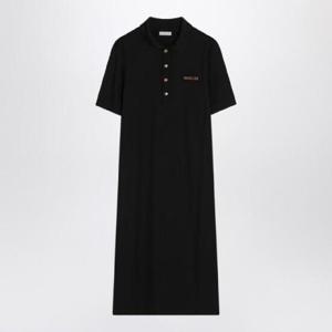 MONCLER Black polo dress with logo 8I000-2389AYT/Q_MONCL-999