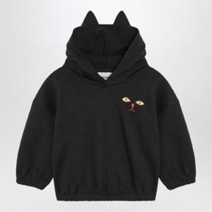MINI RODINI Black hoodie with Cat Ears 2472016099CO/R_MIRO-BLK