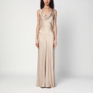 MALINA Leah dress in champagne colour satin 12247790VI/Q_MALIN-CH