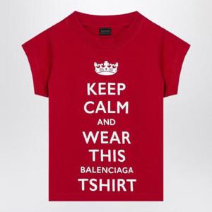 BALENCIAGA 빨간색 크롭 티셔츠 Keep Calm 807341TRVC7/XH_BALEN-6540