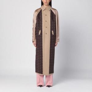 MOSCHINO 가바딘과 새틴 소재의 베이지색 리버시블 트렌치코트 A06025420/XH_MOSCH-1081