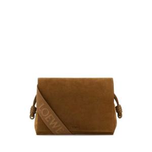 LOEWE Camel suede Flamenco Satchel clutch B411FSAX02 TOBACCO