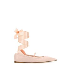 SALVATORE FERRAGAMO 파스텔 핑크 가죽 카리스 발레리나 01K219782675 BALLET