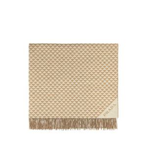 PRADA Embroidered wool blend Symbole Double blanket OX10132GAP F0J34