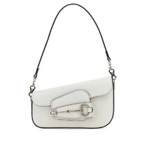 GUCCI 화이트 가죽 미니 구찌 홀스빗 1955 핸드백 7742091DB0N 9014