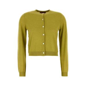 GUCCI Pistachio green stretch cashmere blend cardigan 820164XKEOW 3583