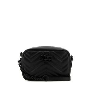 GUCCI 블랙 가죽 미니 마모트 크로스바디 백 634936DTDHV 1000