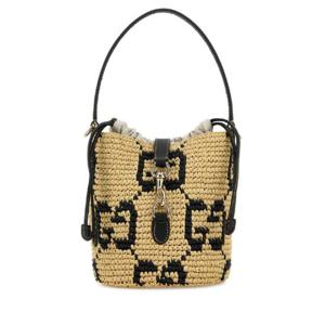 GUCCI 자수 라피아 미니 GG 버킷 백 8162849AAGL 8761