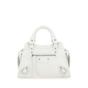 BALENCIAGA 화이트 가죽 미니 네오 클래식 핸드백 63852423EFY 9016