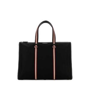 BALLY 블랙 캔버스 코드 쇼핑백 MAE02VNY220 U901P