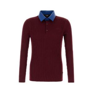 FENDI Burgundy wool polo shirt FZC167ASH5 F0QK0