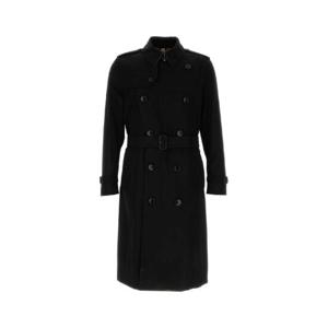 BURBERRY 블랙 개버딘 트렌치 코트 8079384 A1189