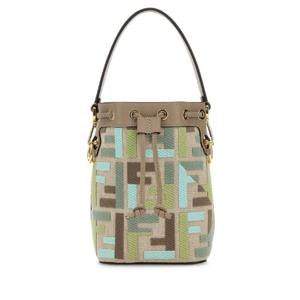 FENDI Embroidered canvas Mon Tresor bucket bag 8BS093AUPI F1SKI
