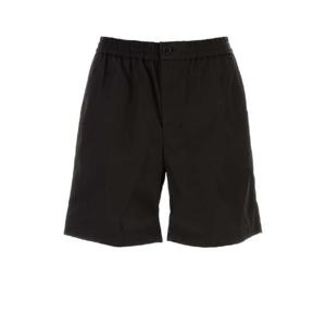 AMI 블랙 나일론 블렌드 버뮤다 반바지 HSO304PA0007 001