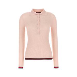 GUCCI Light pink cashmere blend polo shirt 810315XKD8J 5166
