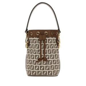 FENDI 자수 패브릭 및 가죽 미니 Mon Tresor 버킷 백 8BS010ARBN F1NXB