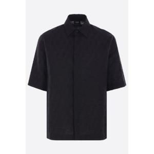 FENDI short-sleeve shirt in FF jacquard linen FS1317AU6YF0QA1