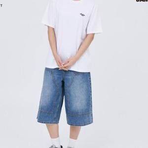 잠뱅이 HC09 난스판 더블니 올약 틴 캣워싱 와이드7부 반바지 AP2DL7480
