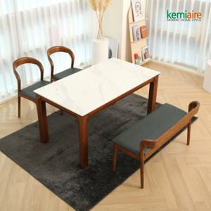 케미에르 알리시아 4인 통세라믹 원목식탁SET(벤치형) KHD-858