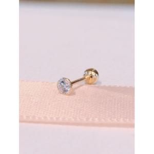 미니골드 14K  우물큐빅 피어싱 2.5mm ENOM4037