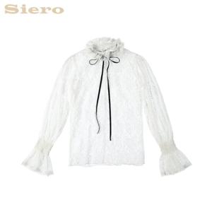 [시에로]넥 스모킹 셔링레이스 블라우스 SE2SHF405