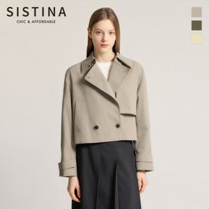 [SISTINA] 인기 원플랩 크롭 트렌치코트_AWWBYO11060