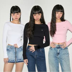 [공식][타미진스]루체 립 롱 슬리브 탑(T32E0TTO02TWT1BDS)