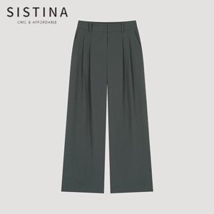 [SISTINA] 인기 투턱 롱 와이드 팬츠_AWWSLO21130_DG