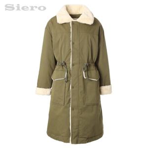 [시에로]퍼카라 배색포인트 패딩야상 점퍼 SI4JPF503