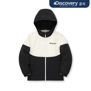 [디스커버리 키즈] 키즈 우븐 배색 트레이닝 후드 자켓 (BLACK)