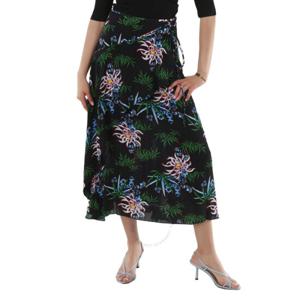 겐조 블랙 보태니컬 프린트 랩 스커트 FA52JU12958F-99