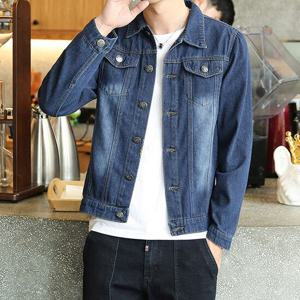 [슈썸]남성 데일리 캐주얼 카라 데님 스냅 청자켓 INSUM42