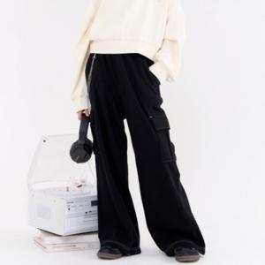 [더데이걸]화이트 스티치 포인트 편한 와이드 팬츠 TGTM24T07
