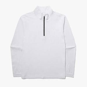 휠라긴팔티 KQC FS2RLG1202M-WHI 스트레치 핑거홀 하프 집업 티셔츠