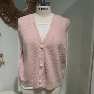르피타 HC06 꽈배기 단추 조끼(핑크) L251BVTA252