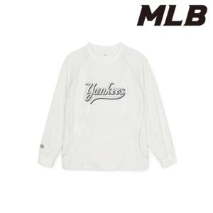 MLB (3AMTV0851-50IVS) 바시티 컬시브 레터링 우븐 맨투맨
