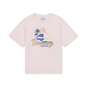 디스커버리키즈반팔티 XQD DKRS74033-LPS 키즈 어라운드비치 전면그래픽 반팔티셔츠