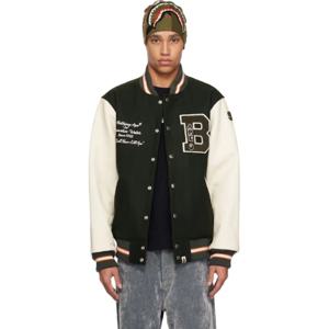 BAPE 점퍼 그린 베이프 바시티 보머 재킷 242546M175007