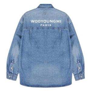 우영미 W251SH17 995L 블루 코듀로이 데님 백로고 셔츠