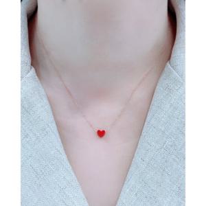 로이드 레드터키석 하트 10K 목걸이 LNT18160T