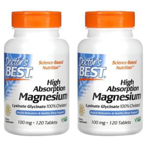 미국직구 Doctors Best 닥터스베스트 고흡수 마그네슘 100mg 120정 2팩 Magnesium