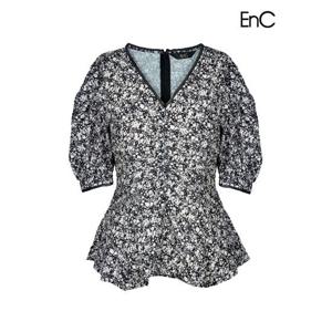 [이앤씨]EnC 블랙 플라워 패턴 A라인 ENBA32601W