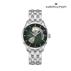 [해밀턴]H32675160 재즈마스터 오픈하트 오토 40mm 그린 다이얼