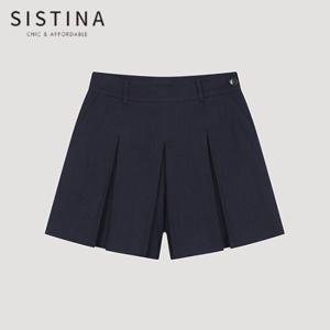 [SISTINA] 인기 린넨 플리츠 숏 퀼로트 팬츠_AWWSPO21740_DN