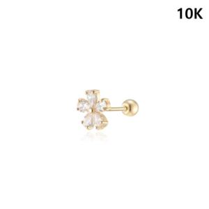 로이드 꽃 큐빅 10K 피어싱 LPTO2002T